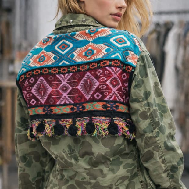 자라 카모 패턴 에스닉 자켓