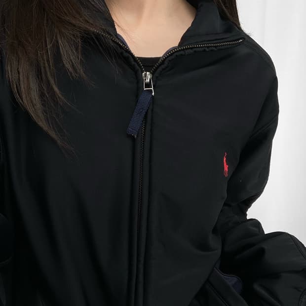 폴로 블랙 나일론 집업 자켓