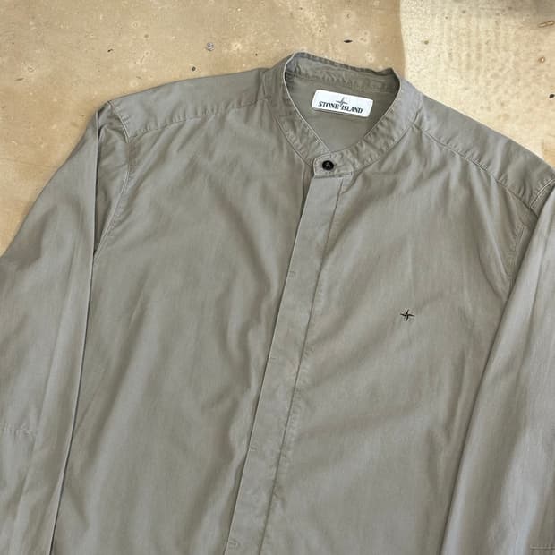 100 스톤아일랜드 베이지 차이나 셔츠