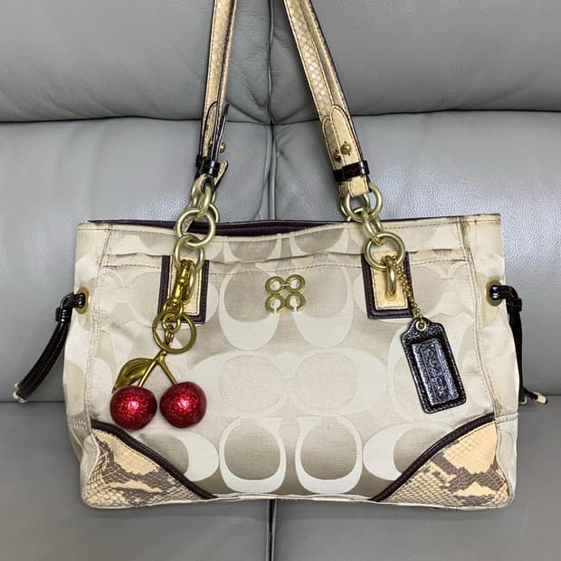 코치 시그니처 뱀피 숄더백 y2k