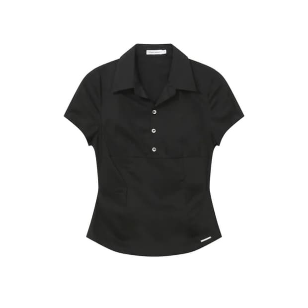 미세키서울 Fitted cap sleeves shirts BLACK 