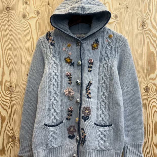 Bucolique 빈티지 플라워 후드 니트