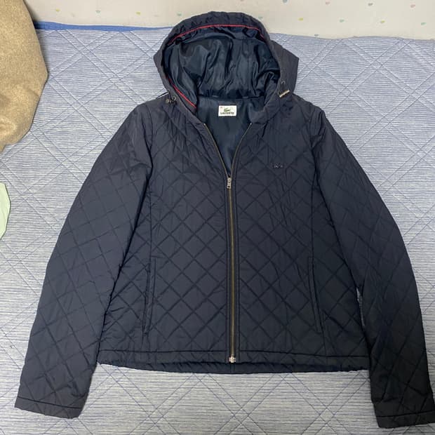 라코스테 퀼팅 후드 자켓