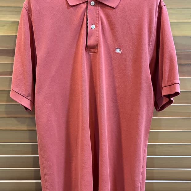 버버리 남성 코랄오렌지 PK카라반팔티셔츠
