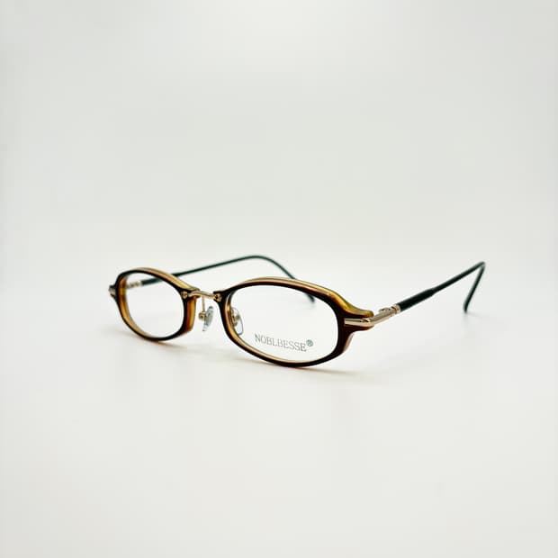NOBLBESSE 브라운 오벌 빈티지 뿔테