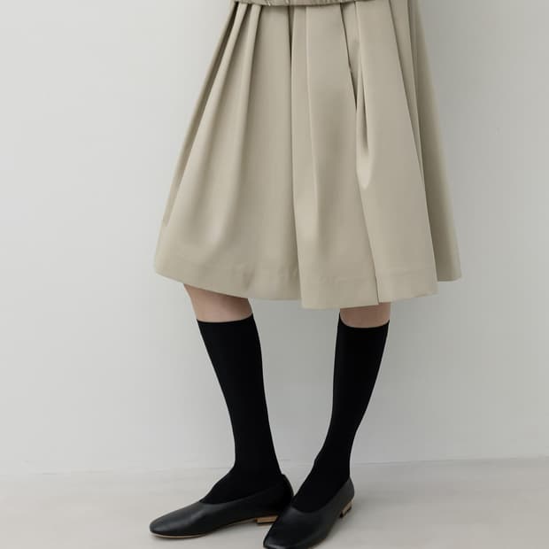 lfm base pleated midi skirt 베이지