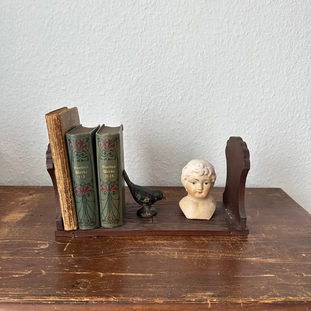 독일)빈티지 꽃 우드 북스텐드