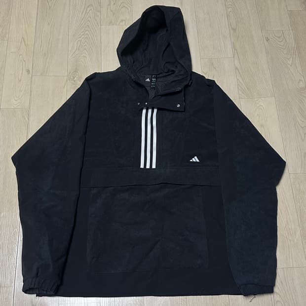 아디다스 코듀로이 블랙 후드 반집업
