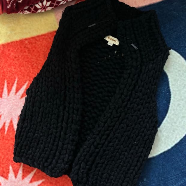 디젤 헤비울 꽈배기 니트 베스트 조끼 