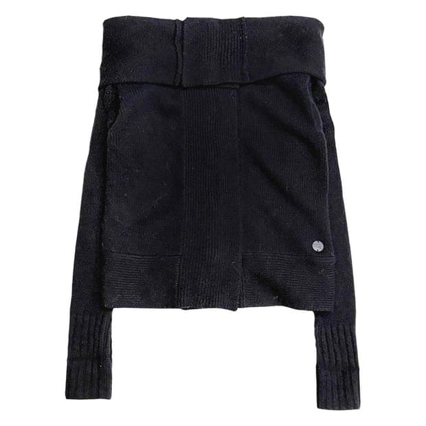 DKNY 오프숄더 울 니트 가디건 XS