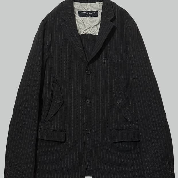 꼼데가르송 옴므 축융 폴리 카고 블레이저