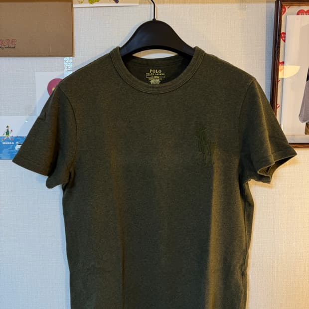 [M]폴로 랄프로렌 빅포니로고 코튼 반팔티 카키