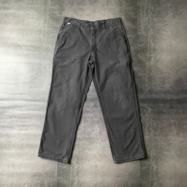 CARHARTT 칼하트 빈티지 차콜블랙 싱글니 워크팬츠