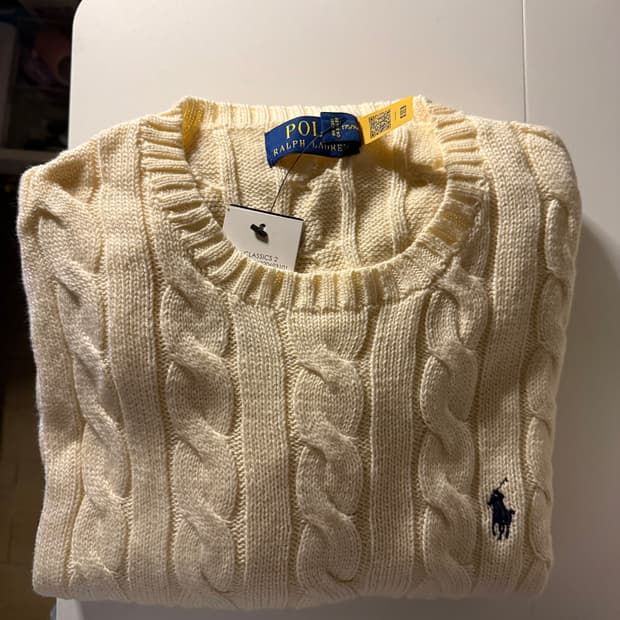 폴로 랄프 로렌 케이블 니트 앤도버크림