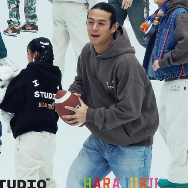 빈지노 착) IAB 스튜디오 한정판 하라주쿠 후드티 브라운