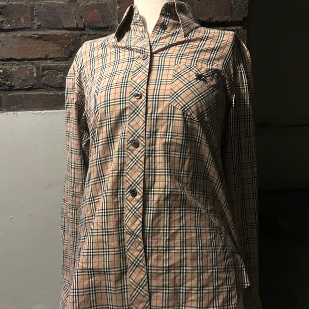 2000s JPN 버버리 블루라벨 긱시크 노바 체크셔츠