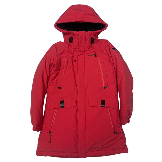 컬럼비아 티타늄 옴니히트 핑크롱패딩 90