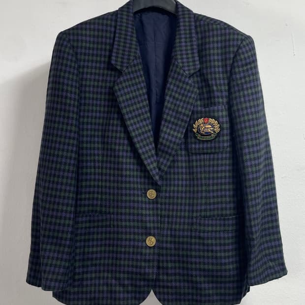 버버리 프로섬 우먼스 크래스트 금장 울 블레이저 (on.451)