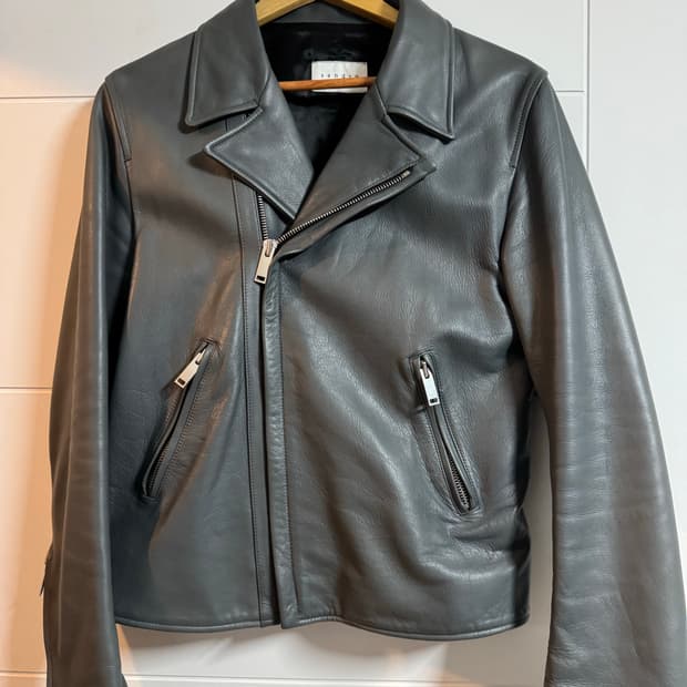 산드로 100% 카프스킨 라이더 자켓