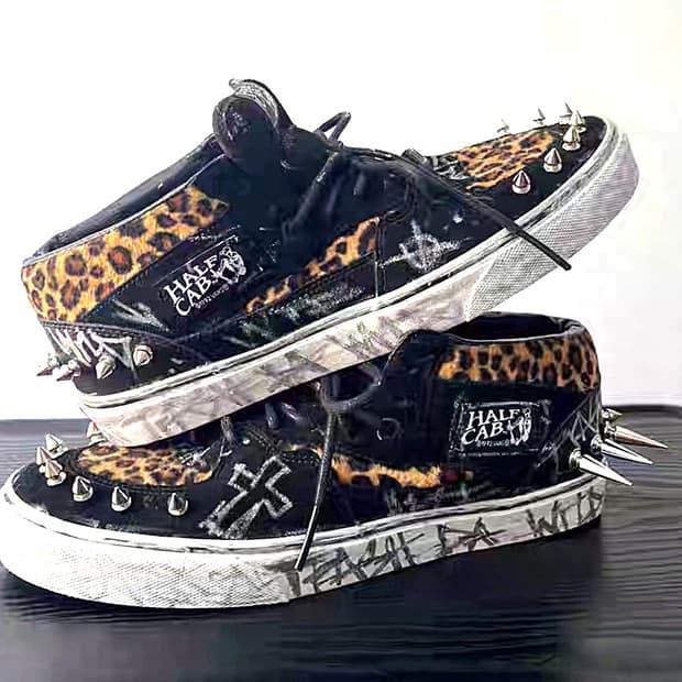 Revenge Madeo 디자이너 스터드 커스텀 레오파드 반스하프캡