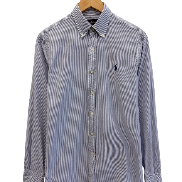 폴로 스트라이프 셔츠 화이트&스카이블루 (S)