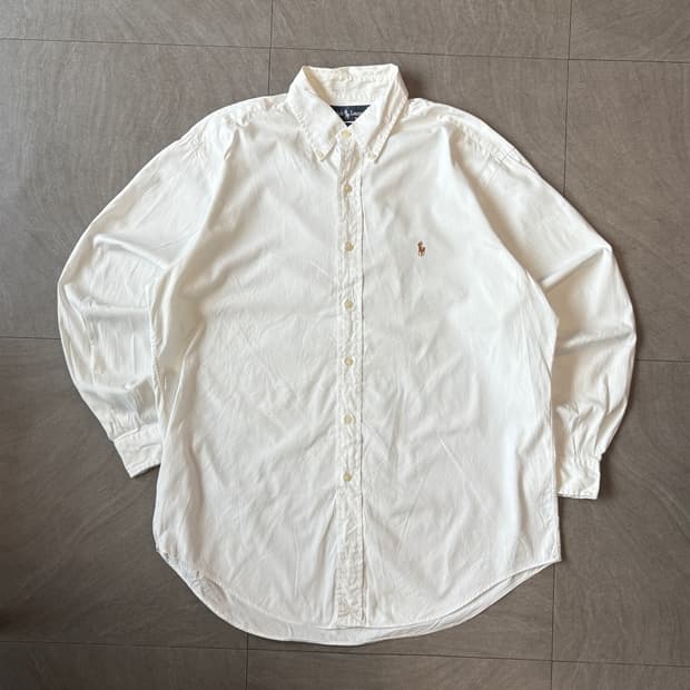 폴로 정품 화이트 멀티 포니 로고 포플린 셔츠