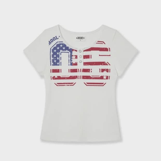 Aeae 에이이에이이 usa banner 헨리넥 반팔