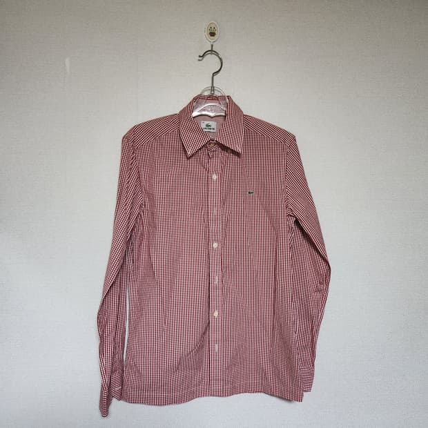 라코스테 체크 남방 남95