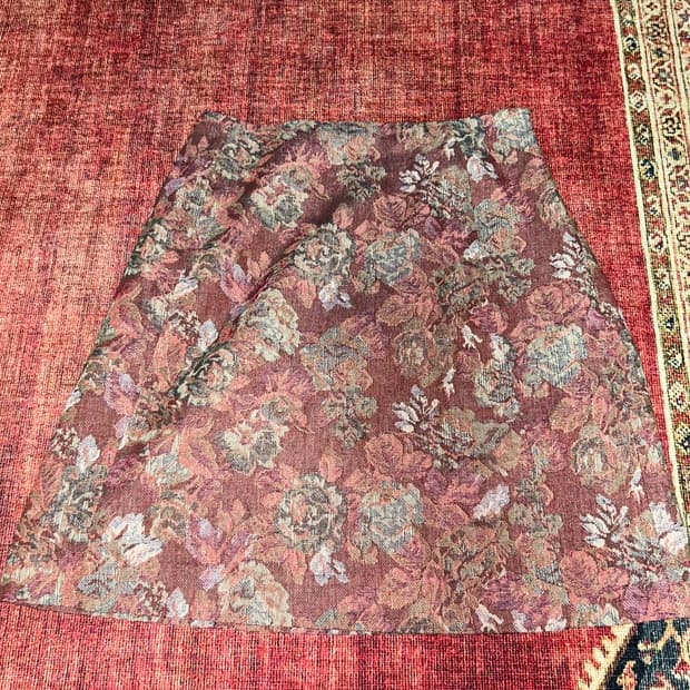 빈티지 플라워 자카드 스커트