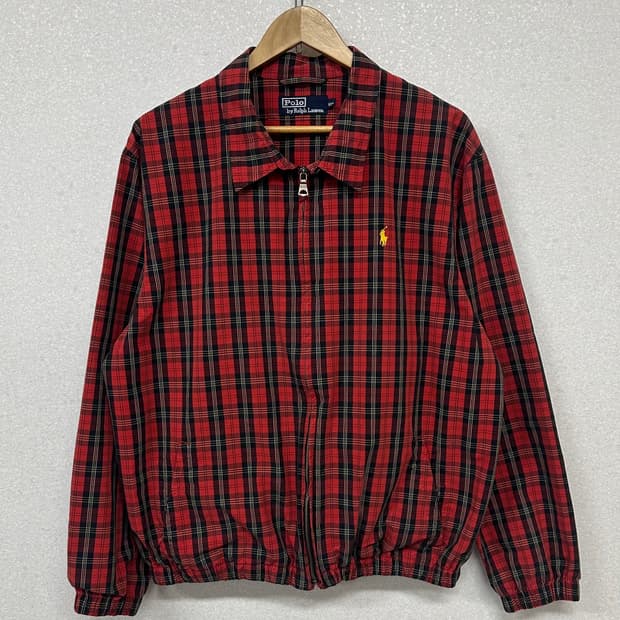 (105)90'S 폴로 랄프로렌 체크 블루종-M2167