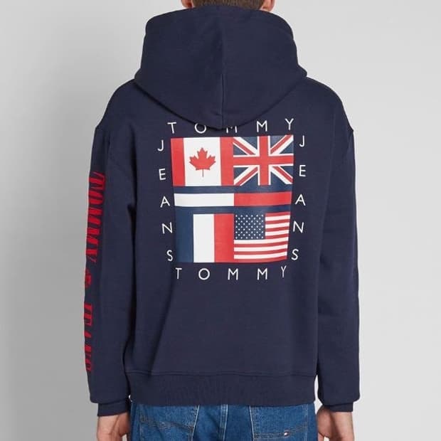 타미힐피거 만국기 후드티