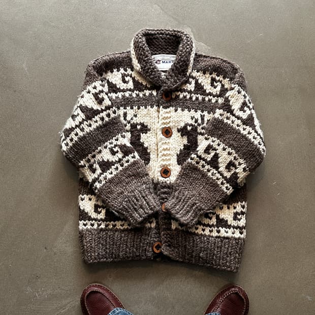 캐나다 코위찬 핸드니트 가디건 