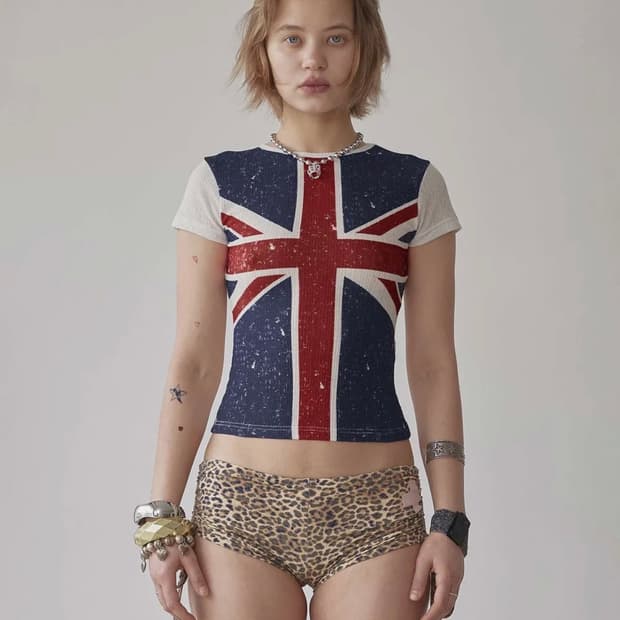 스컬프터Union Jack Baby Tee White