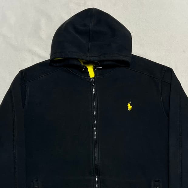 L 폴로랄프로렌 블랙 기모 후드 집업