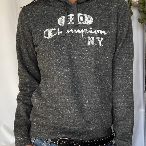 빈티지 Champion 차콜 기모 후드티