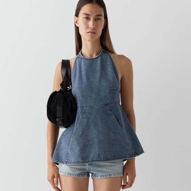 [S,M]기마구아스 Lily 데님 홀터넥