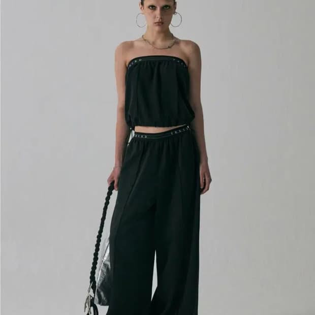 트리밍버드 Banding Sweat Set-Up Pants [Black]