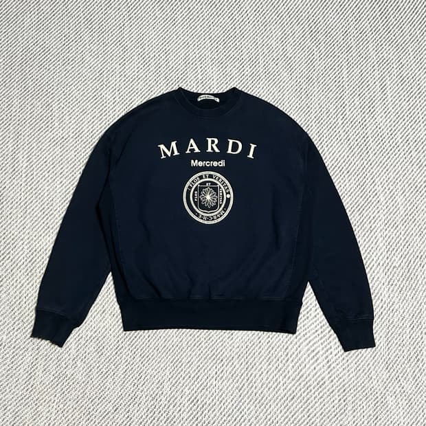 [M] Mardi Mercredi 마르디 메크르디 네이비 맨투맨