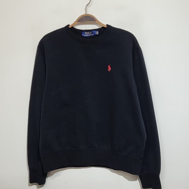 (L) 랄프로렌 폴로 맨투맨 블랙 기모 스웨트 티셔츠 