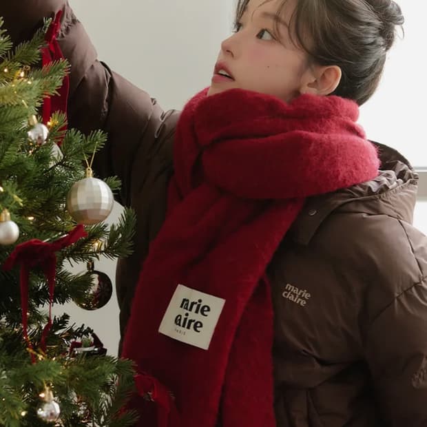 마리끌레르 퍼지 솔리드 머플러 목도리 레드 (MADDSC02MB)