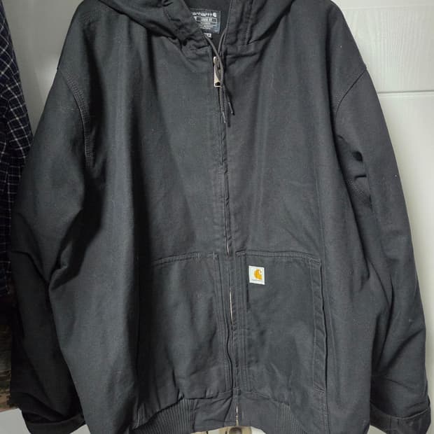 (4XL) 칼하트 블랙 후드 워크 자켓