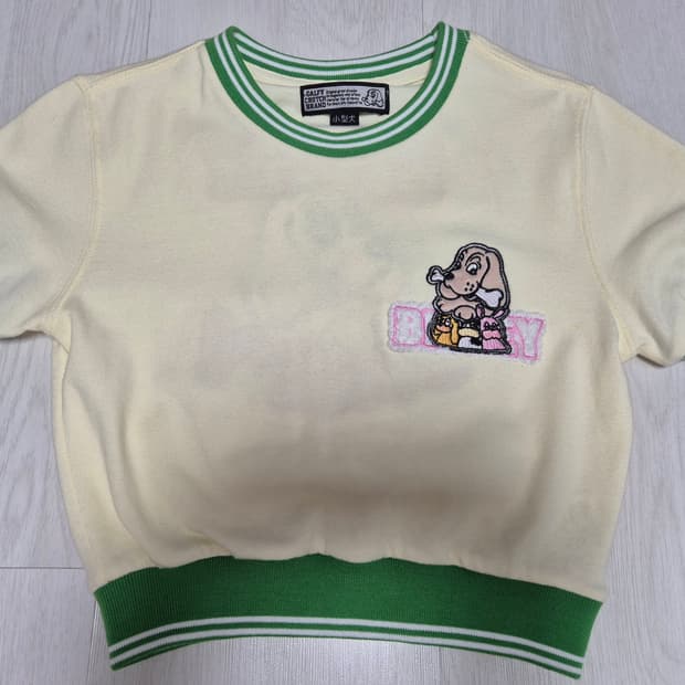 y2k GALFY x BEFTEY 링거 크롭 반팔 티