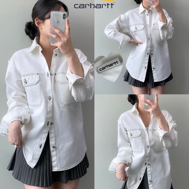 칼하트 화이트 셔츠 