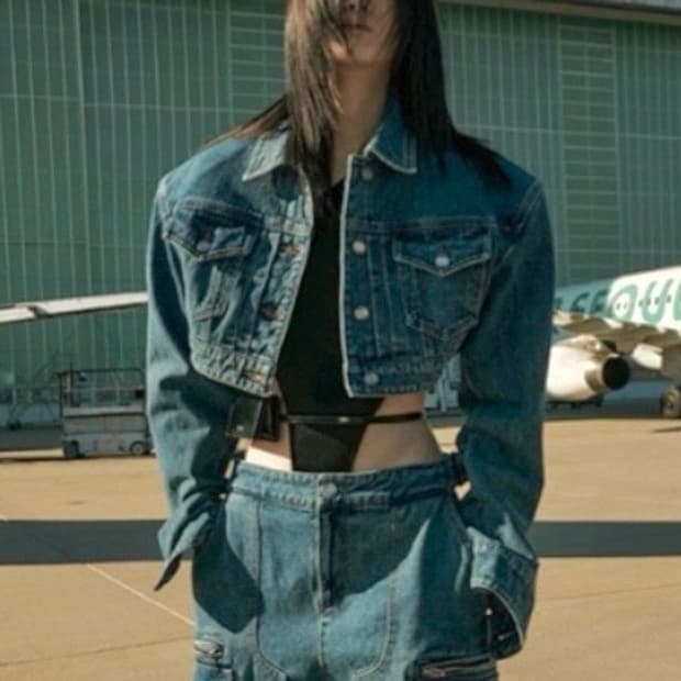 (미시착) 준지 22fw 크롭 데님자켓