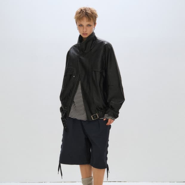 (새상품)플리즈프로젝트 비건레더자켓 