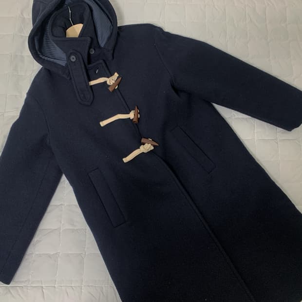 브렌다브렌든서울 네이비 후드 더플 코트