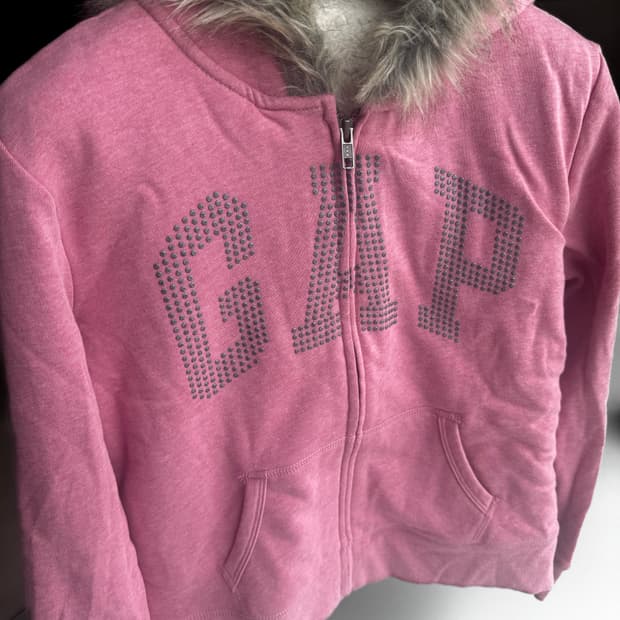 갭 키즈 gap 털 후드티 y2k 반짝이 핑크 후드 XL