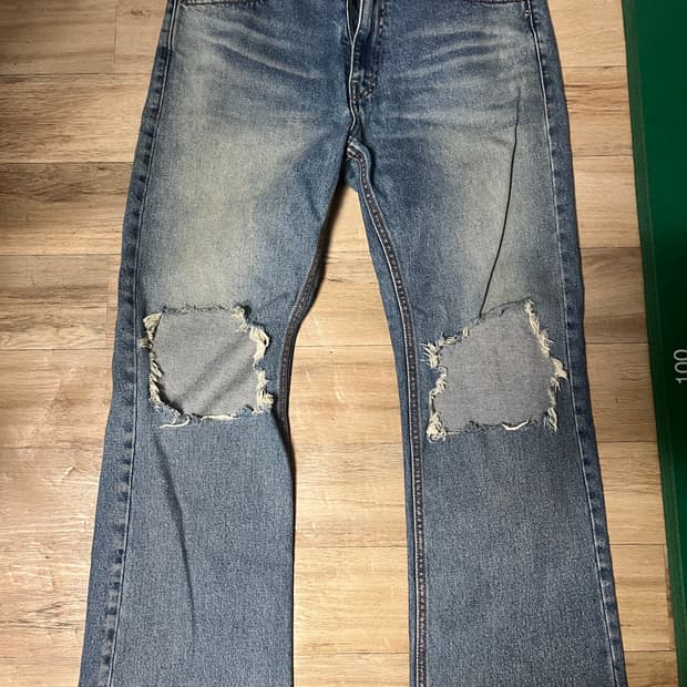 앤더슨벨 데미지 워싱 부츠컷 진 m size