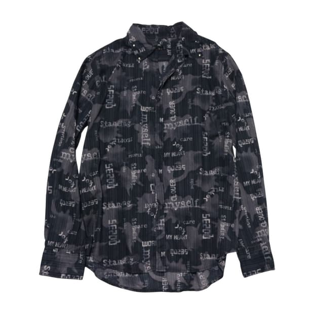 SPINASH 스피나쉬 블랙 타이포 그래픽 셔츠