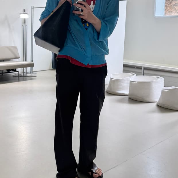 M) 아모멘토 sheer round cardigan